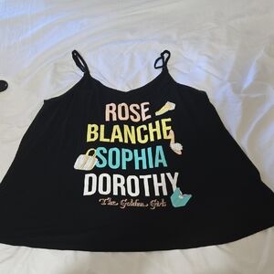 Black Graphic Tank Top with Colorful Text
